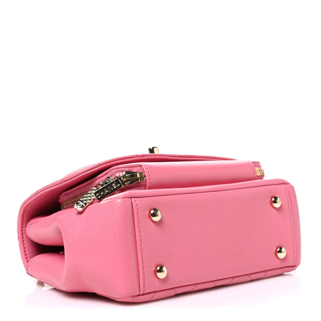 Caviar Quilted Small Business Affinity Flap Pink