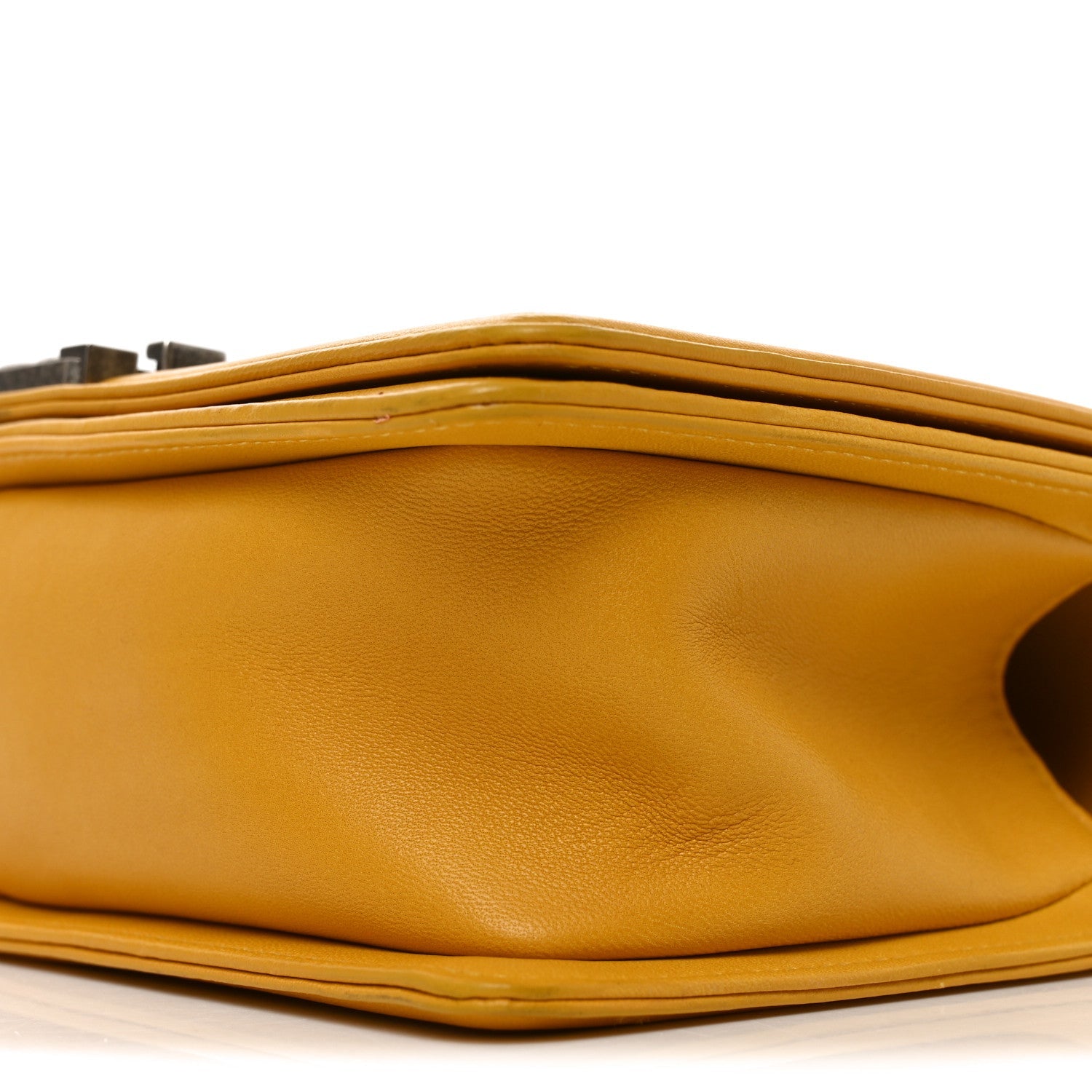 Lambskin Quilted Medium Boy Flap Yellow