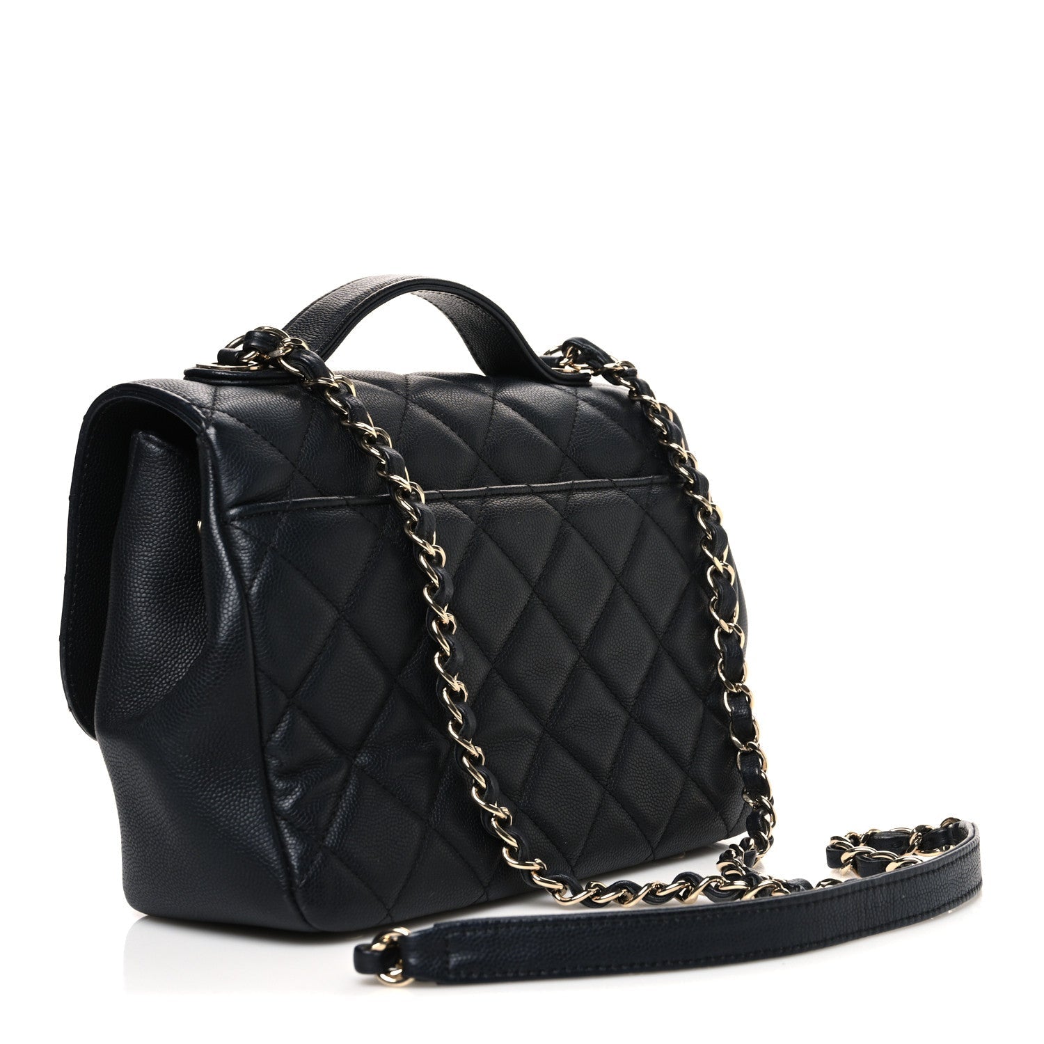 Caviar Quilted Medium Business Affinity Flap Black