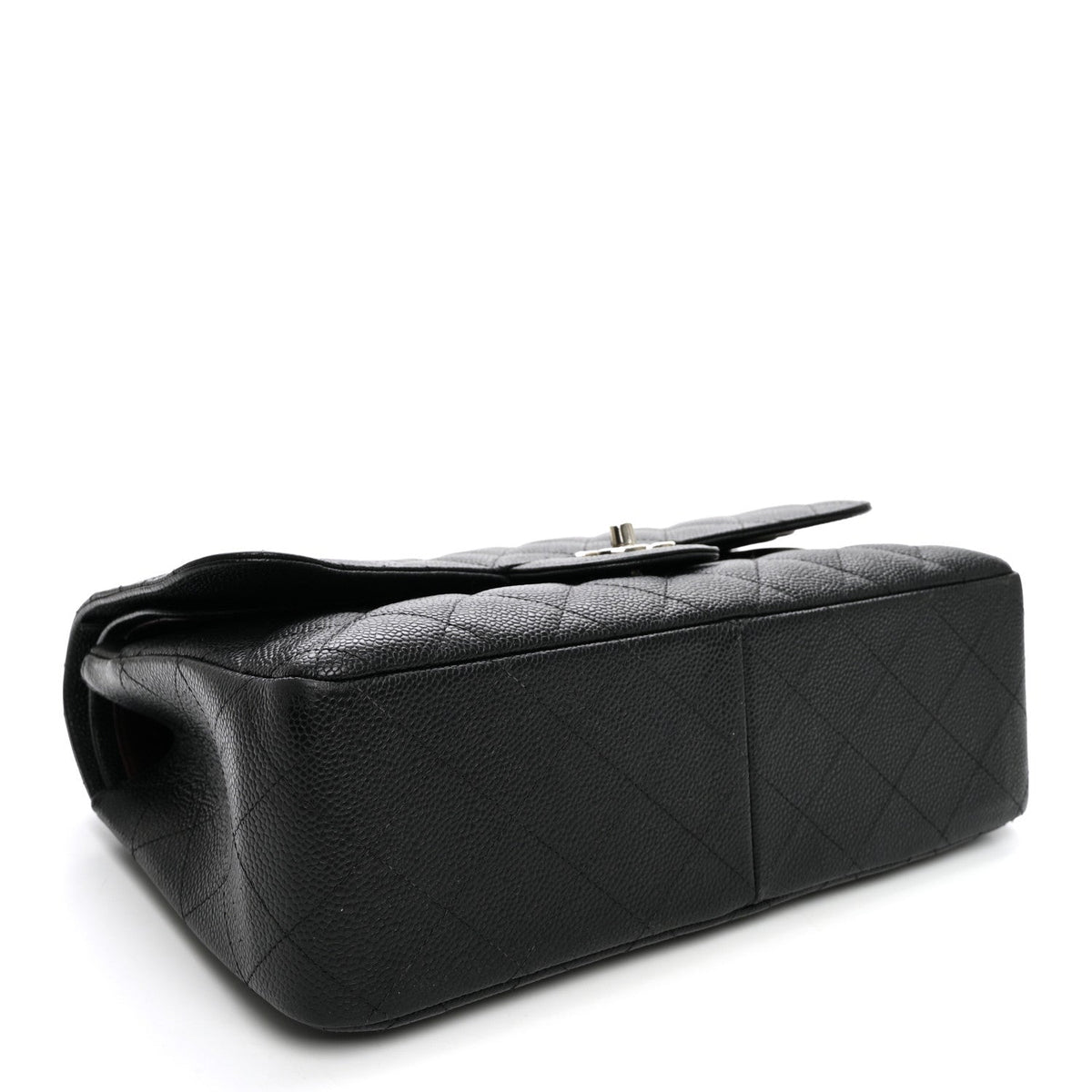 Caviar Quilted Jumbo Double Flap Black