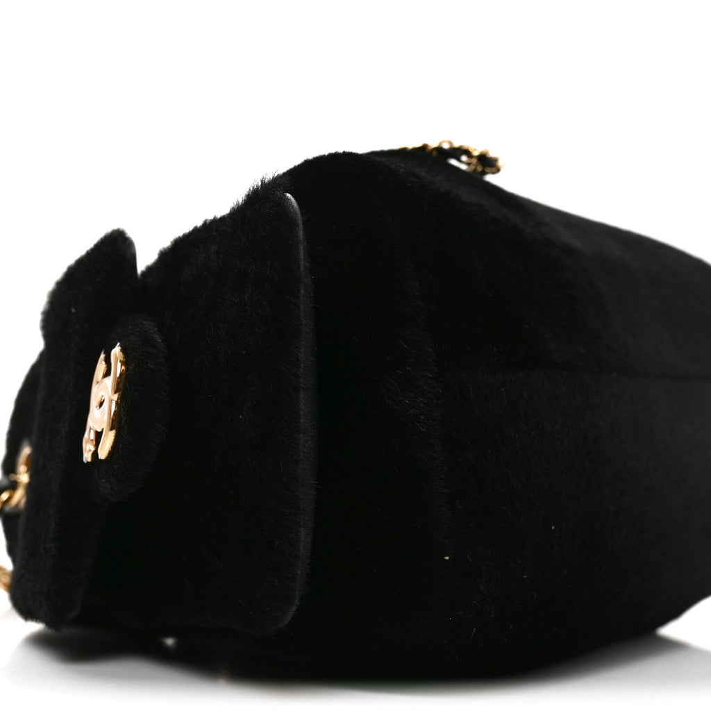 Pony Hair Mini Chanel 25 Handbag Black