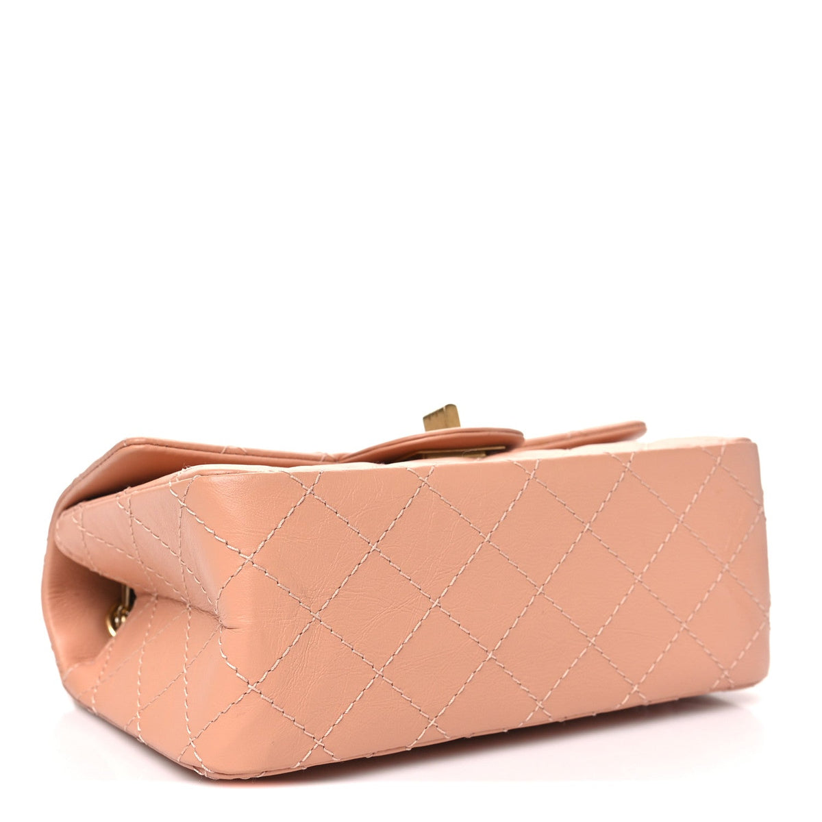 Aged Calfskin Quilted 2.55 Reissue Mini Flap Beige