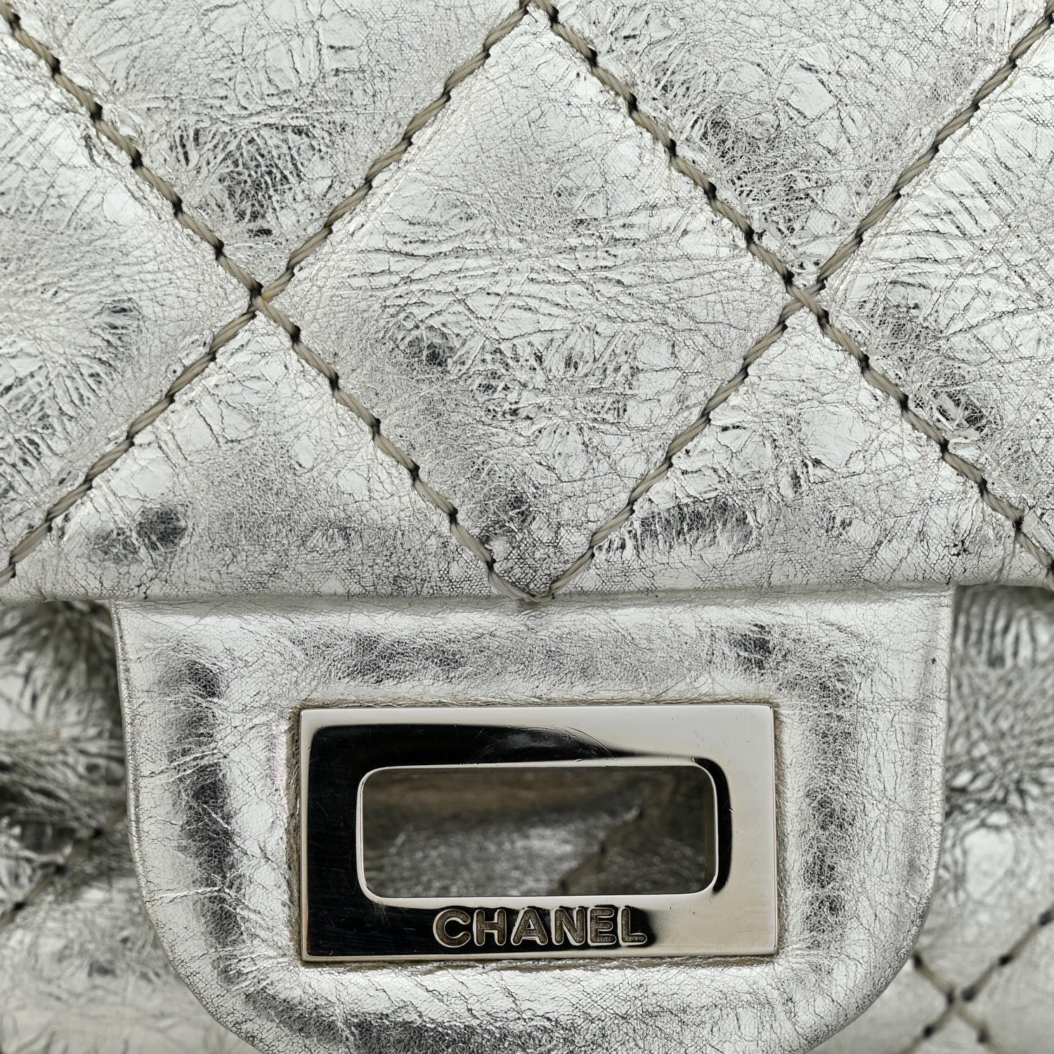 Metallic Aged Calfskin Quilted 2.55 Reissue 226 Flap Silver
