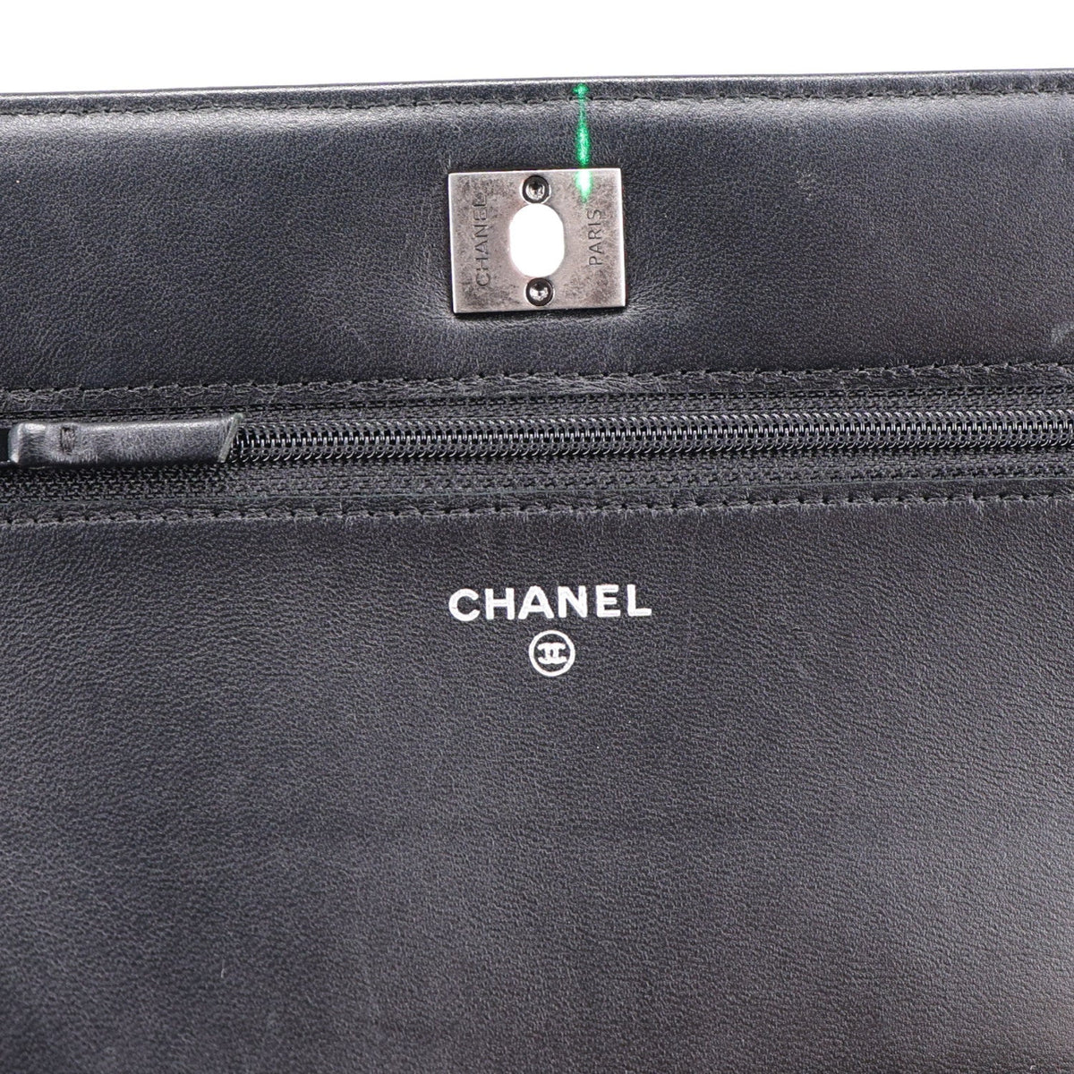 Lambskin Embellished Quilted Wallet On Chain WOC Black