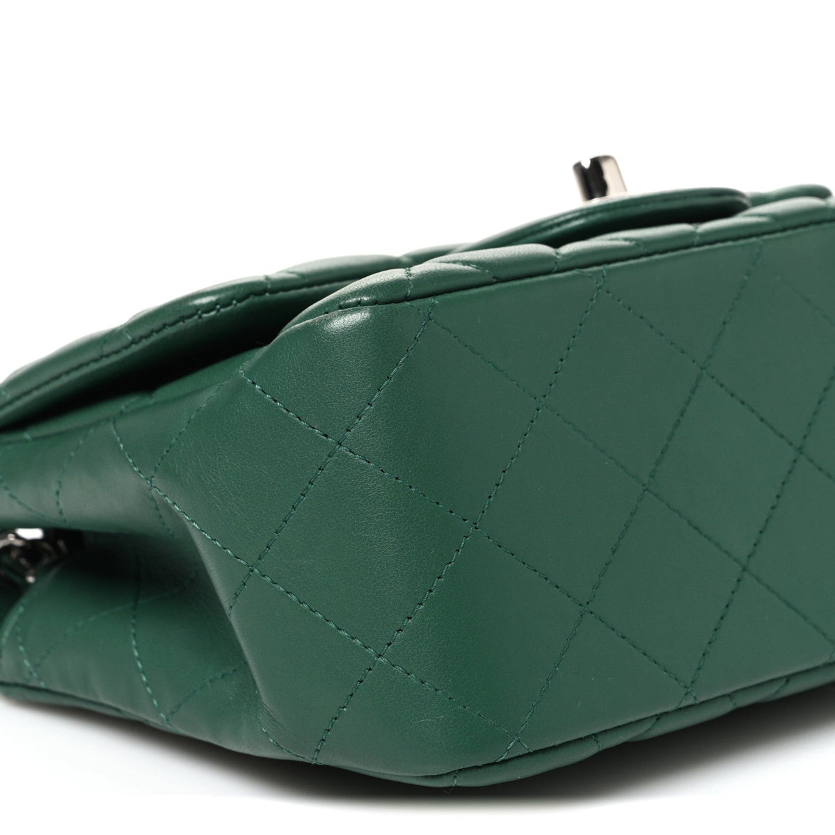 Lambskin Quilted Mini Square Flap Green