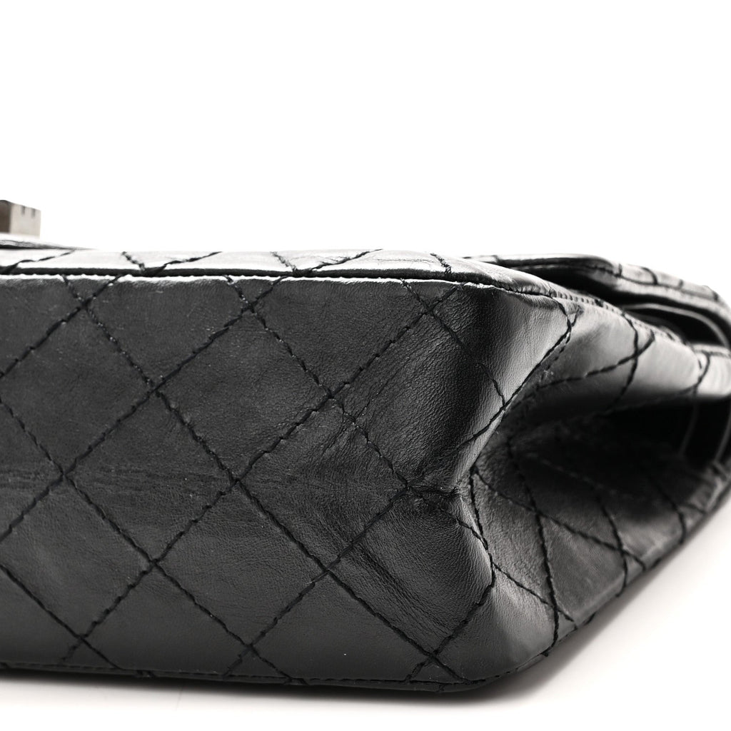 Aged Calfskin Quilted 2.55 Reissue 225 Flap So Black