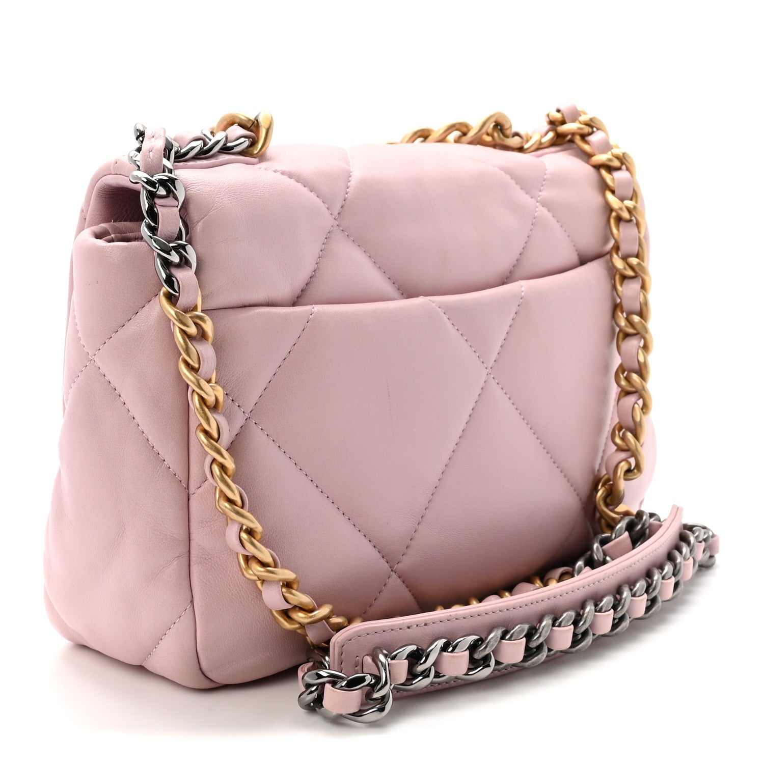 Lambskin Quilted Medium Chanel 19 Flap Light Pink