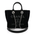 Lurex Canvas Mini Deauville Tote Black