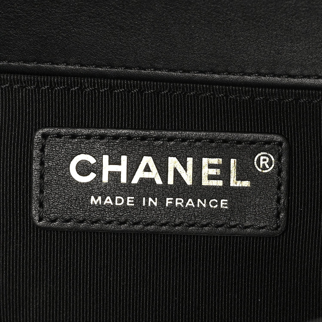 Calfskin Medium Boy Logo Top Handle Flap Black Black