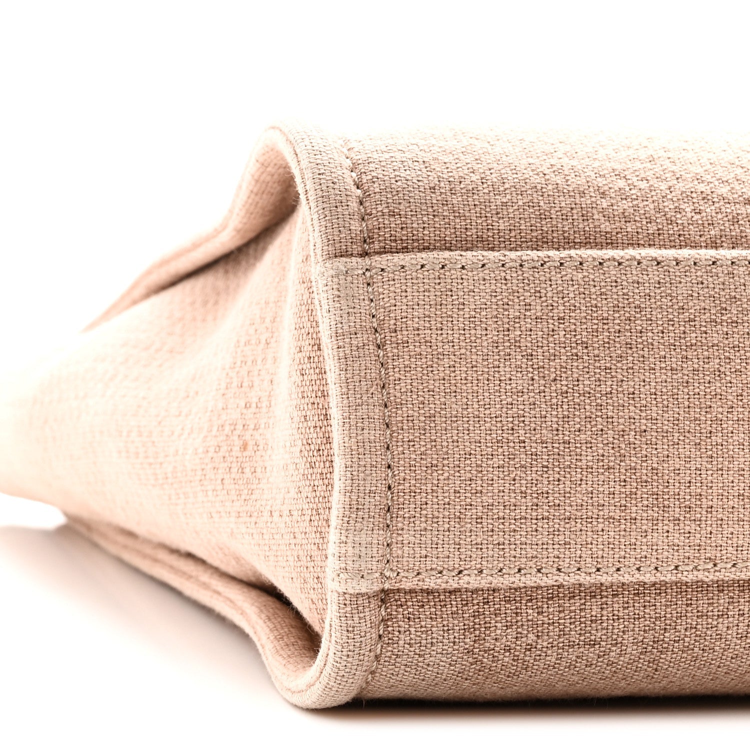 Mixed Fibers Calfskin Mini Deauville Tote Beige