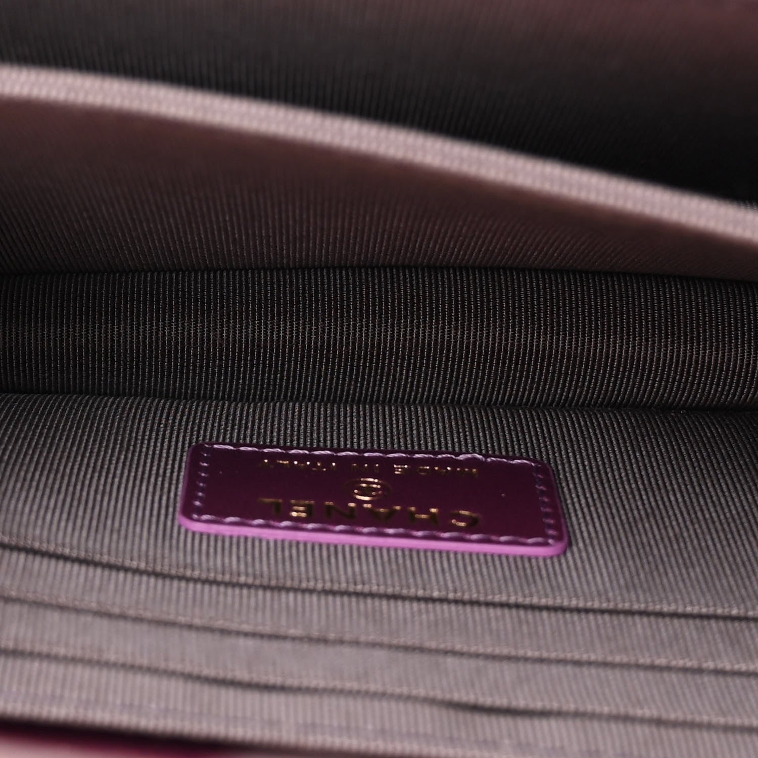 Iridescent Lambskin Quilted Mini Wallet On Chain WOC Purple