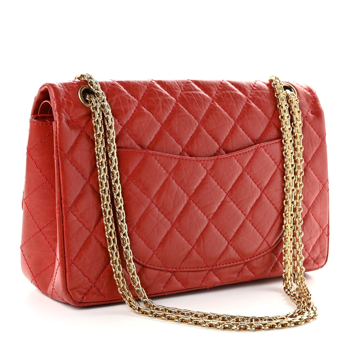 Aged Calfskin Quilted 2.55 Reissue 226 Flap Red