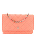 Caviar Quilted Wallet on Chain WOC Coral