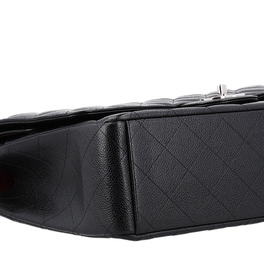 Caviar Quilted Maxi Double Flap Black