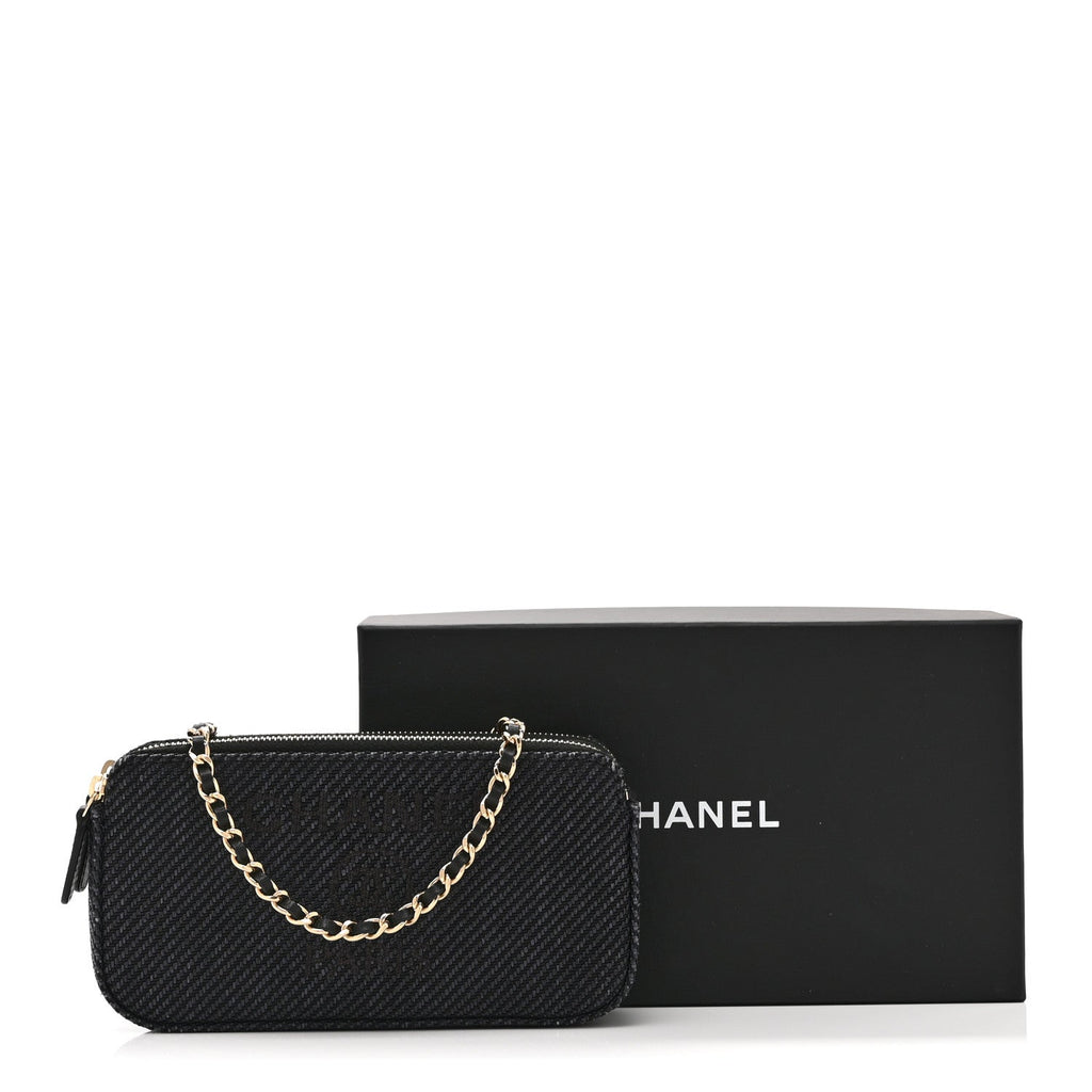 Lurex Straw Small Deauville Clutch With Chain Blue
