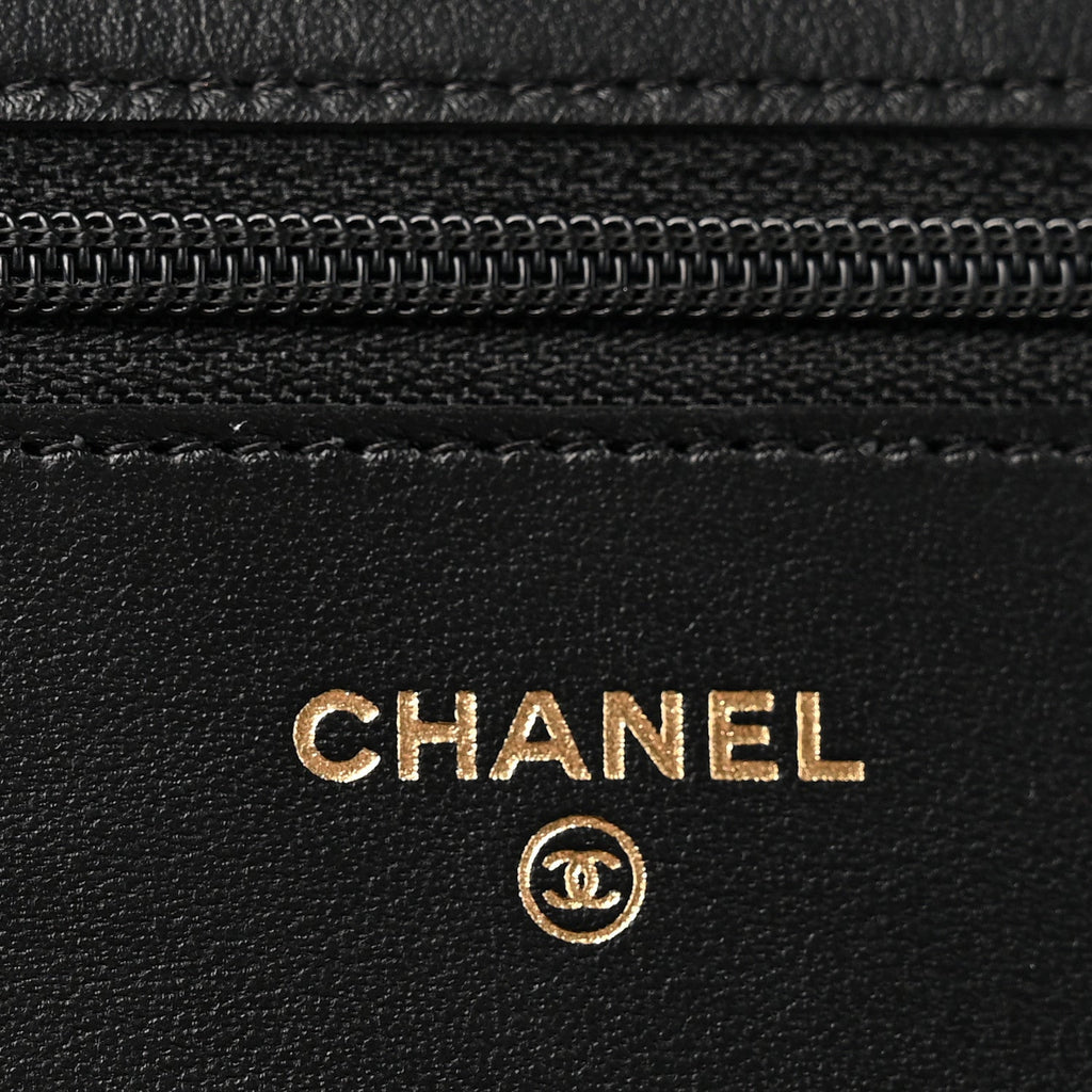 Caviar Quilted Boy Wallet On Chain WOC Black