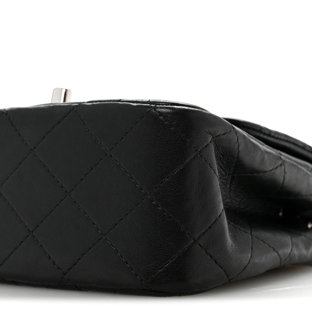 Lambskin Quilted Mini Square Flap Black