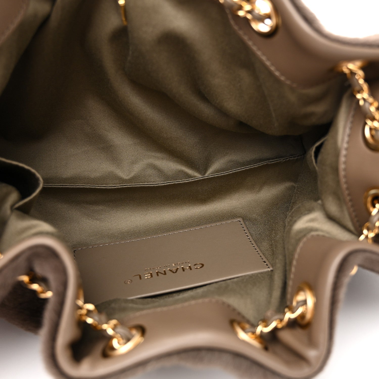 Pony Hair Mini Chanel 25 Handbag Dark Khaki