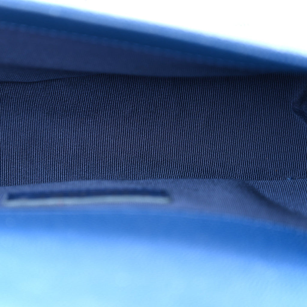 Caviar Quilted Small Boy Flap Dark Blue