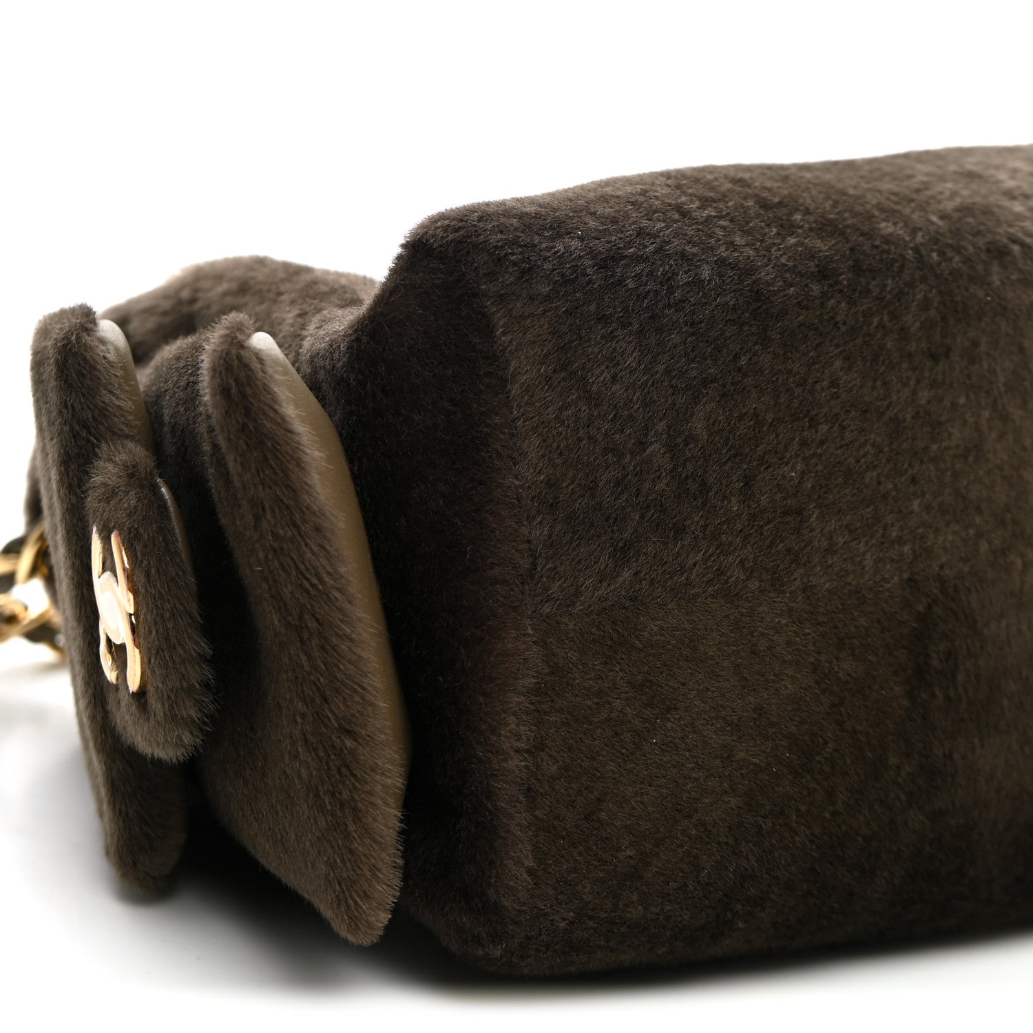 Pony Hair Mini Chanel 25 Handbag Dark Khaki