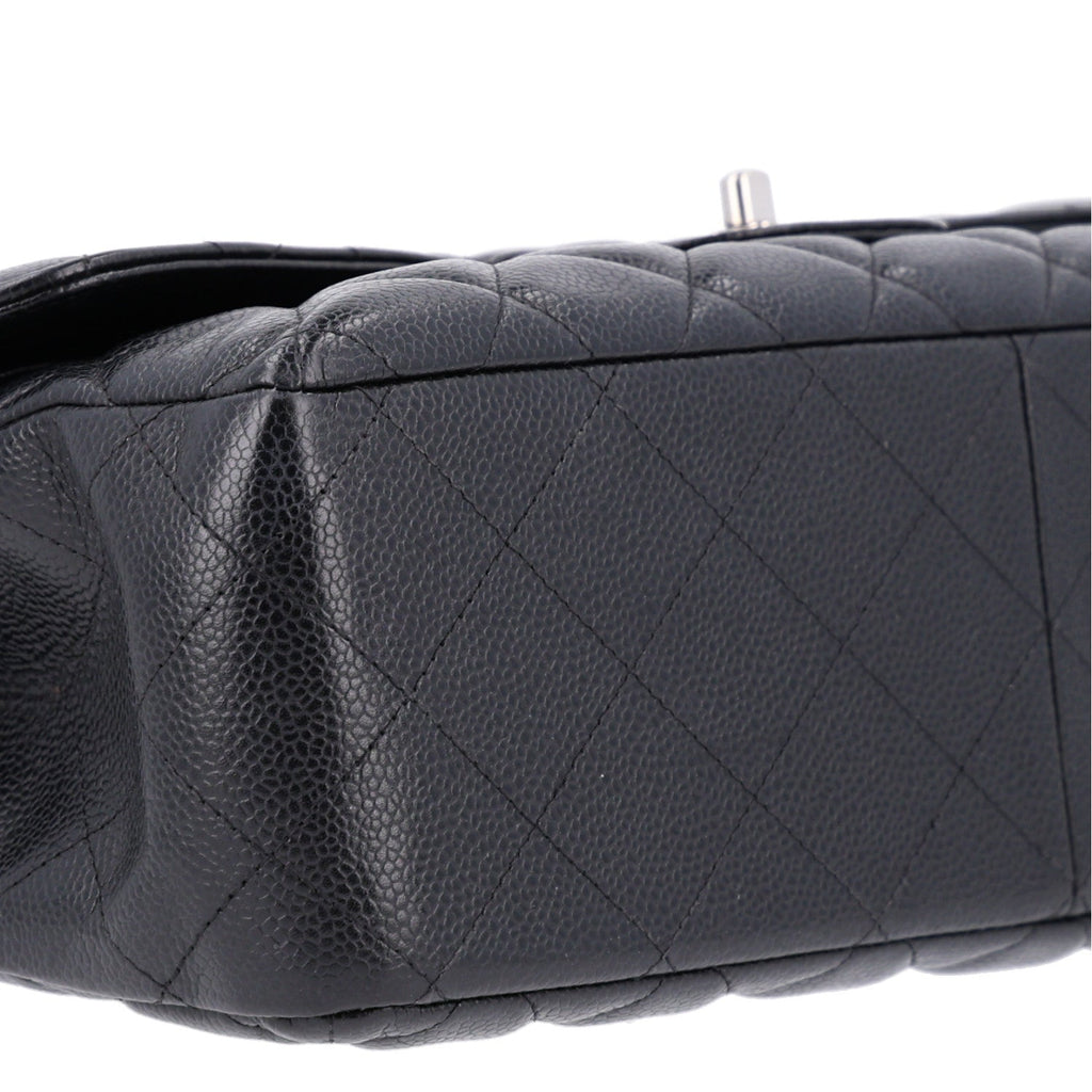 Caviar Quilted Jumbo Double Flap Black