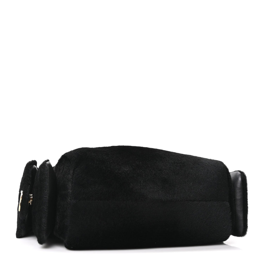 Pony Hair Mini Chanel 25 Handbag Black