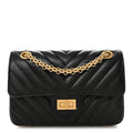 Aged Calfskin Chevron Quilted 2.55 Reissue Mini Flap Black
