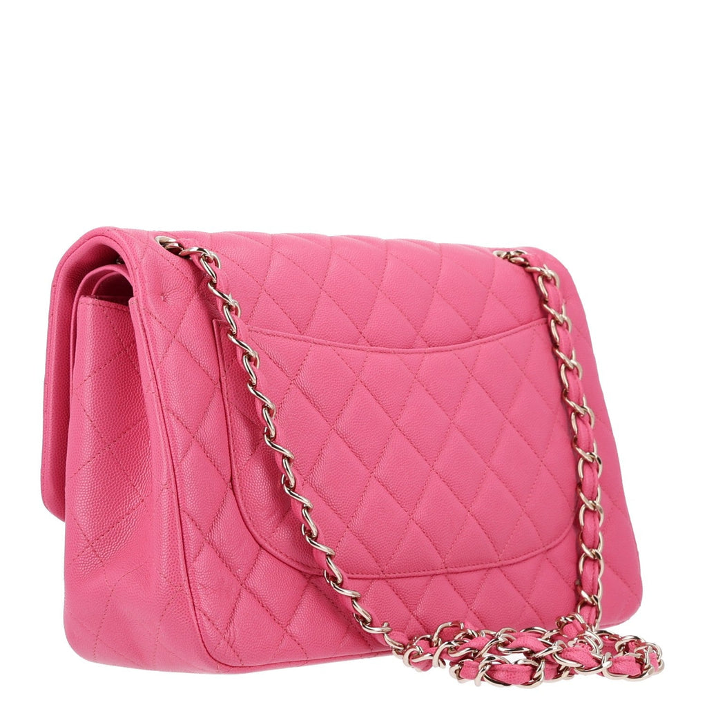 Caviar Quilted Jumbo Double Flap Pink