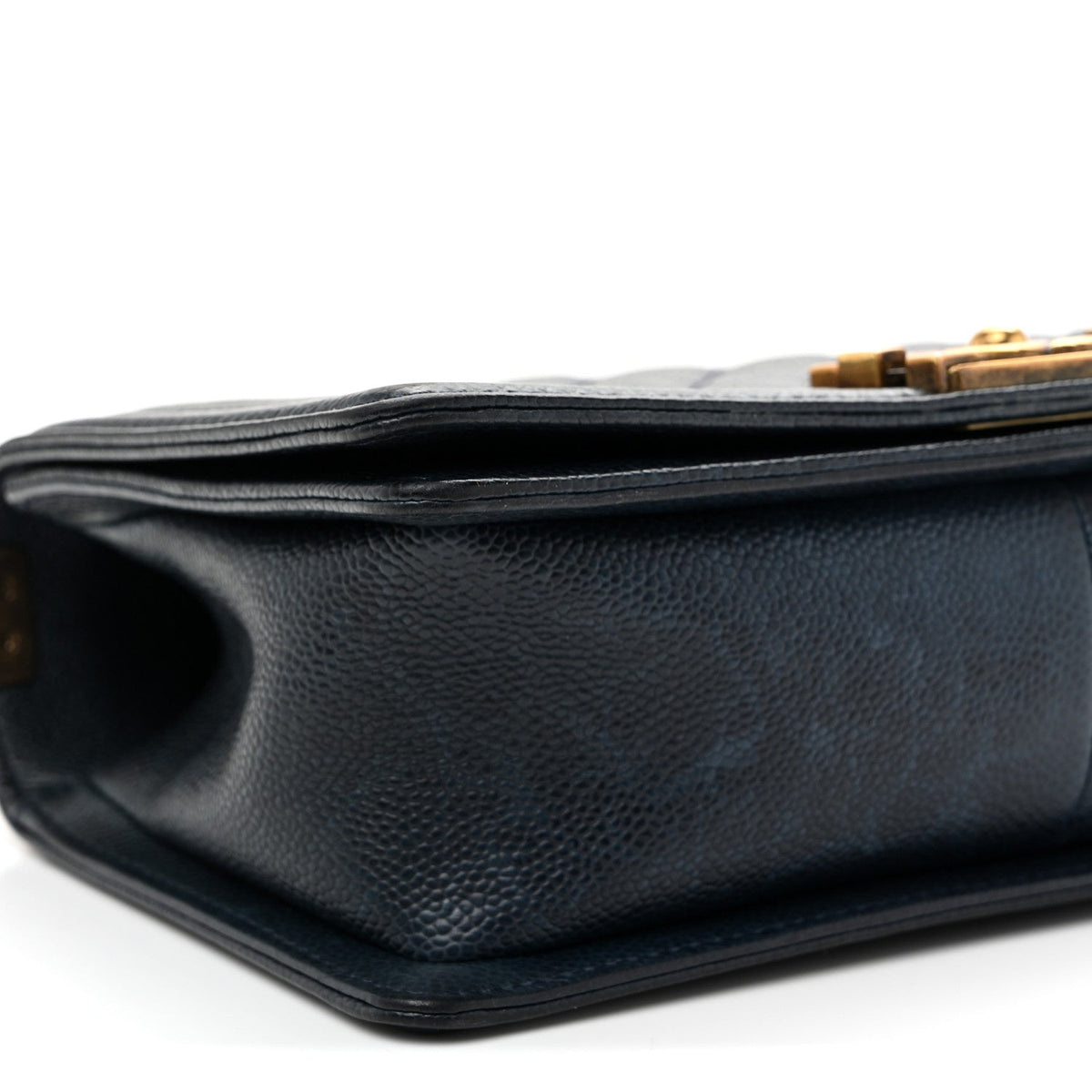 Caviar Quilted Medium Boy Flap Navy