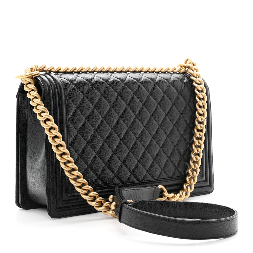Caviar Quilted New Medium Boy Flap Black
