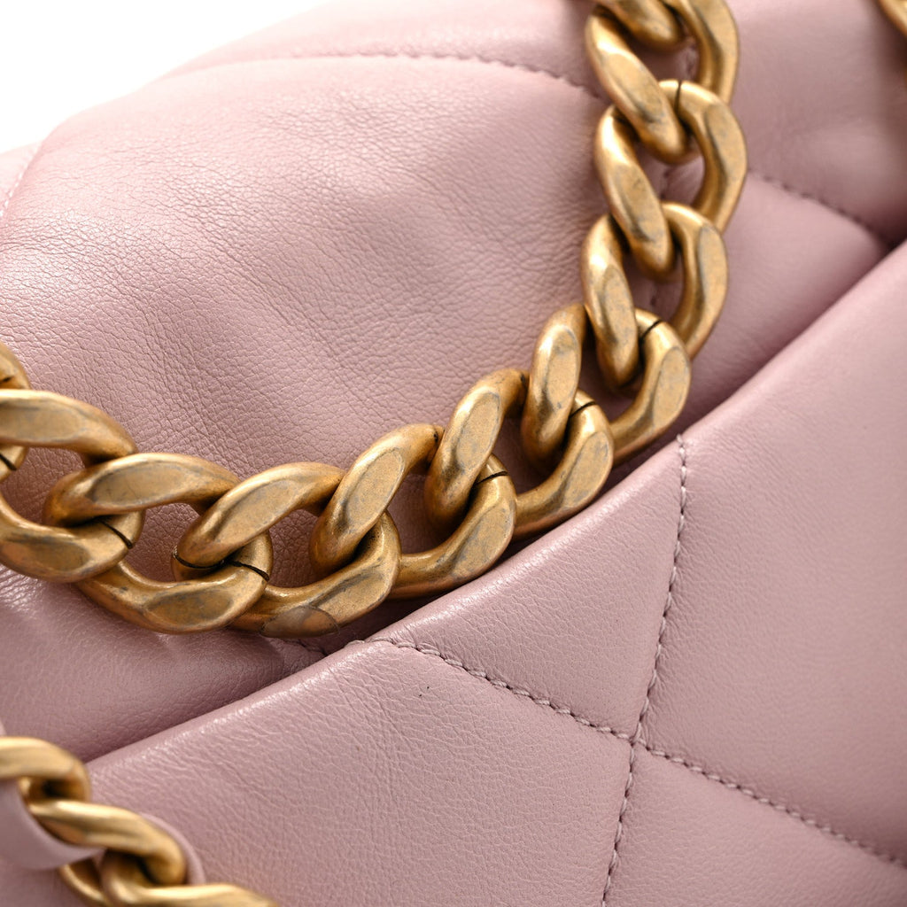 Lambskin Quilted Medium Chanel 19 Flap Light Pink