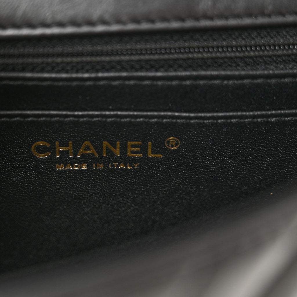 Aged Calfskin Chevron Quilted 2.55 Reissue Mini Flap Black