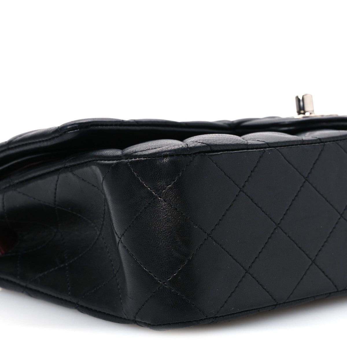 Lambskin Quilted Medium Double Flap Black Black