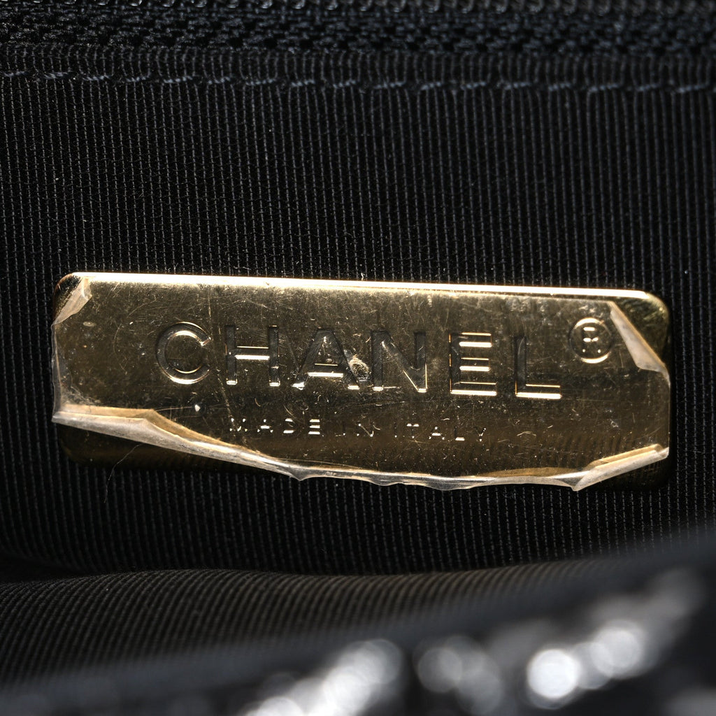Tweed Quilted Large Chanel 19 Flap Black Silver Ecru
