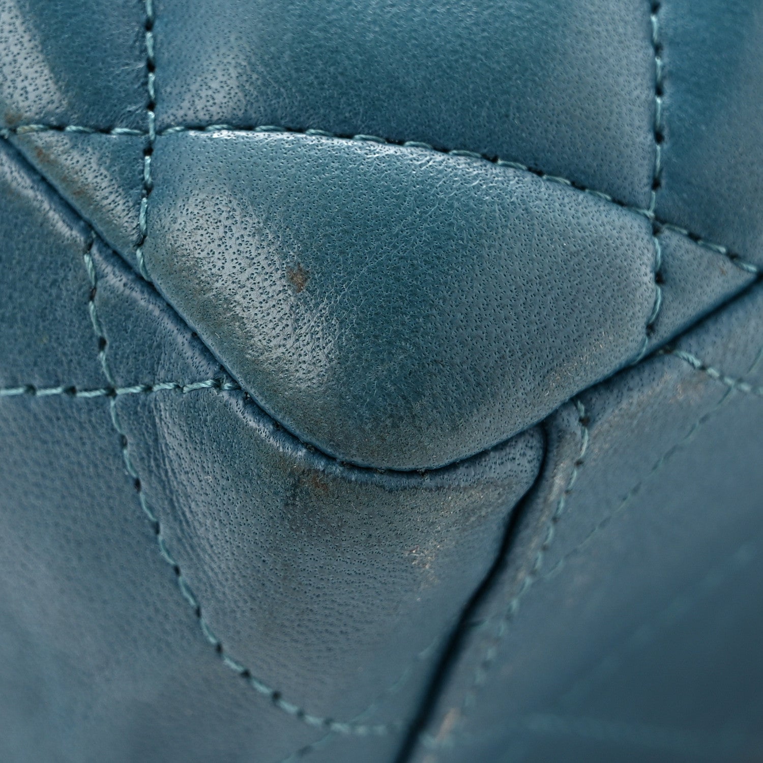 Lambskin Quilted Maxi Double Flap Turquoise