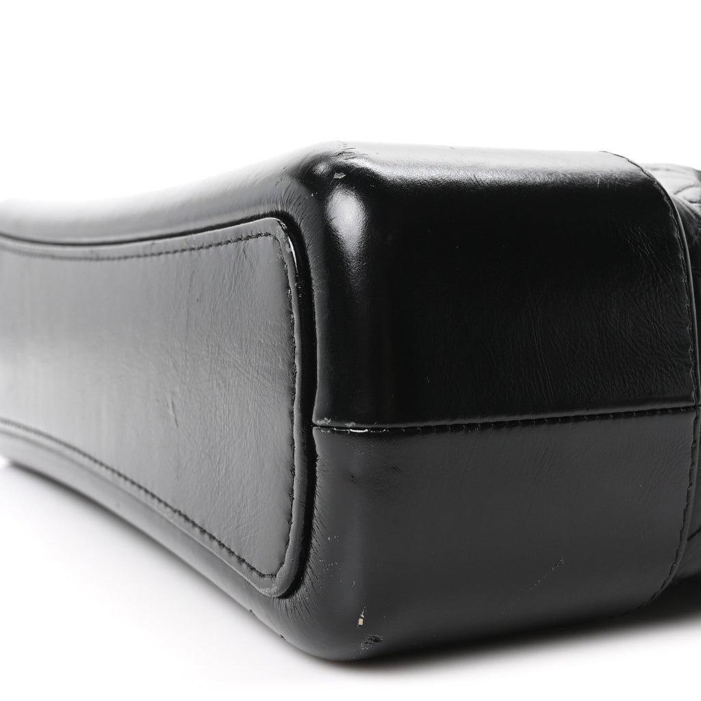 Aged Calfskin Quilted Large Gabrielle Hobo Black
