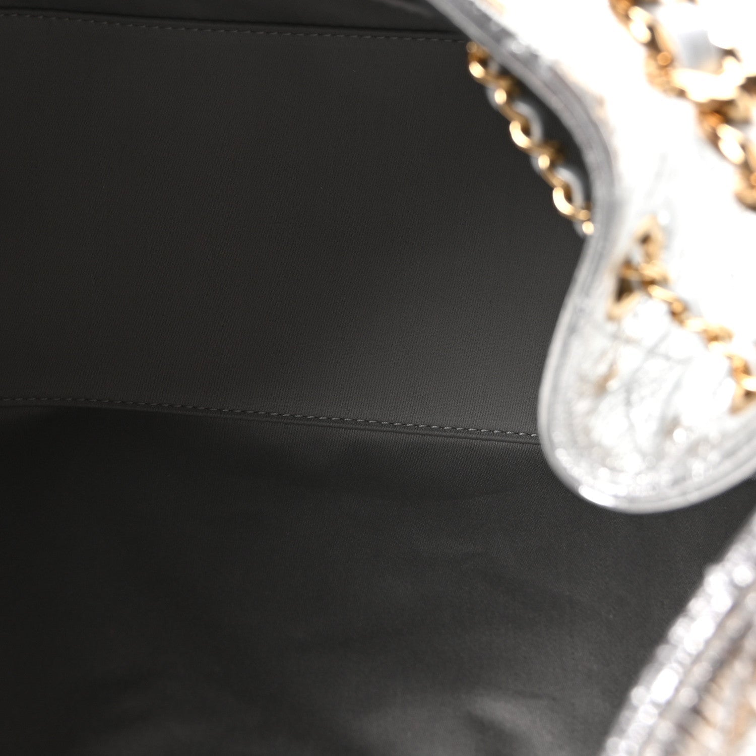 Metallic Aged Calfskin Quilted Small Chanel 25 Handbag Silver