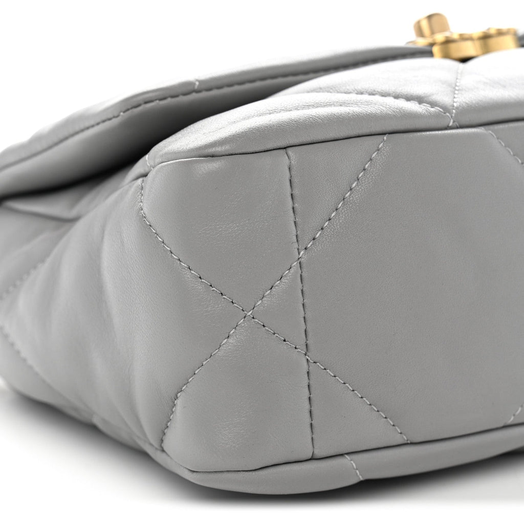Lambskin Quilted Medium Chanel 19 Flap Grey