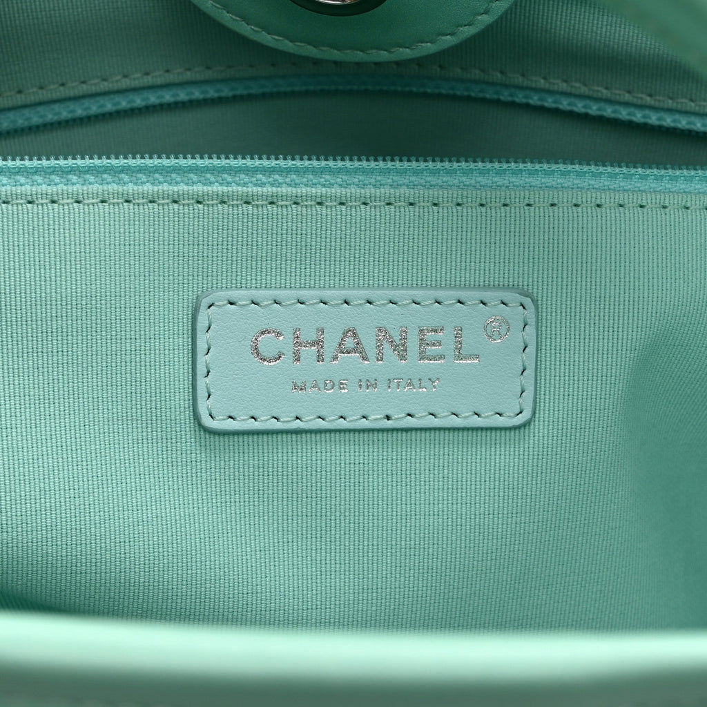 Shaded Calfskin Medium Deauville Tote Light Green Turquoise Purple