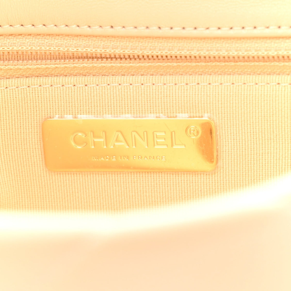 Lambskin Quilted Medium Chanel 19 Flap Beige