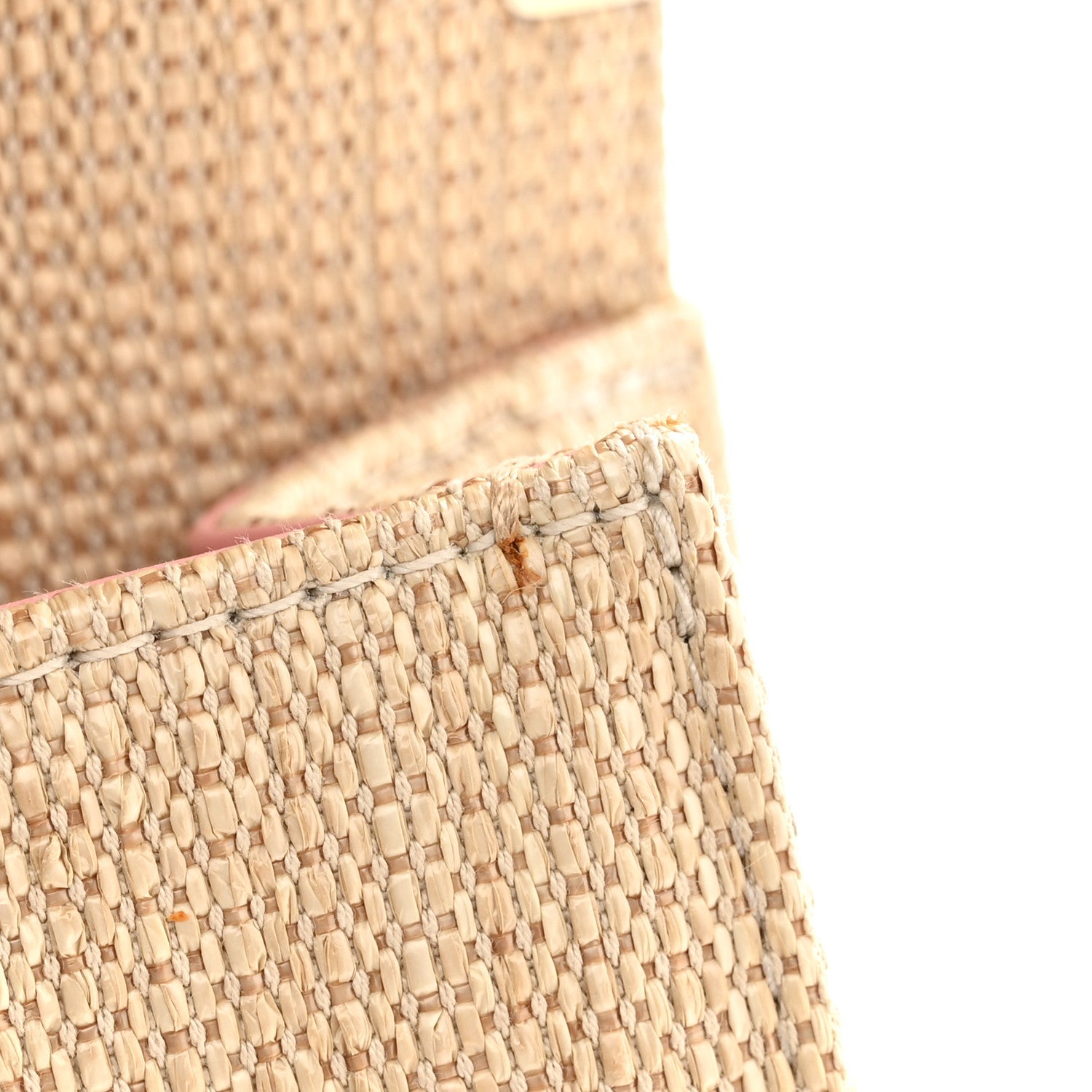 Raffia Chevron Quilted Small Boy Flap Beige Pink