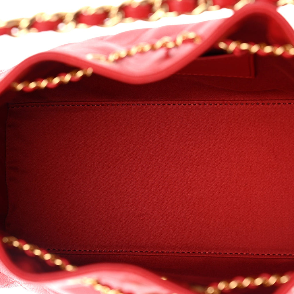 Caviar Quilted Small Chanel 25 Handbag Dark Red