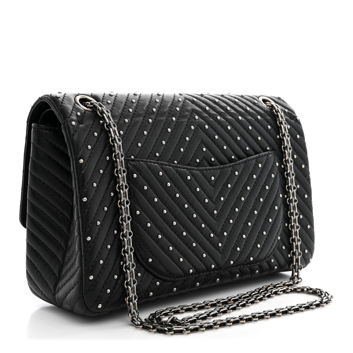 Sheepskin Chevron Quilted Studded 2.55 Reissue 226 Flap Black