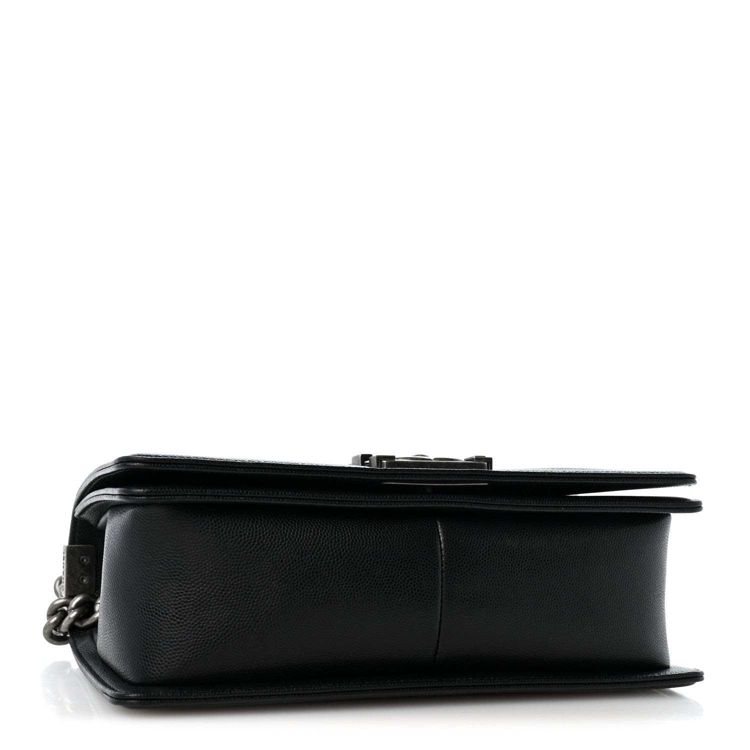 Caviar Chevron Quilted Medium Boy Flap Black