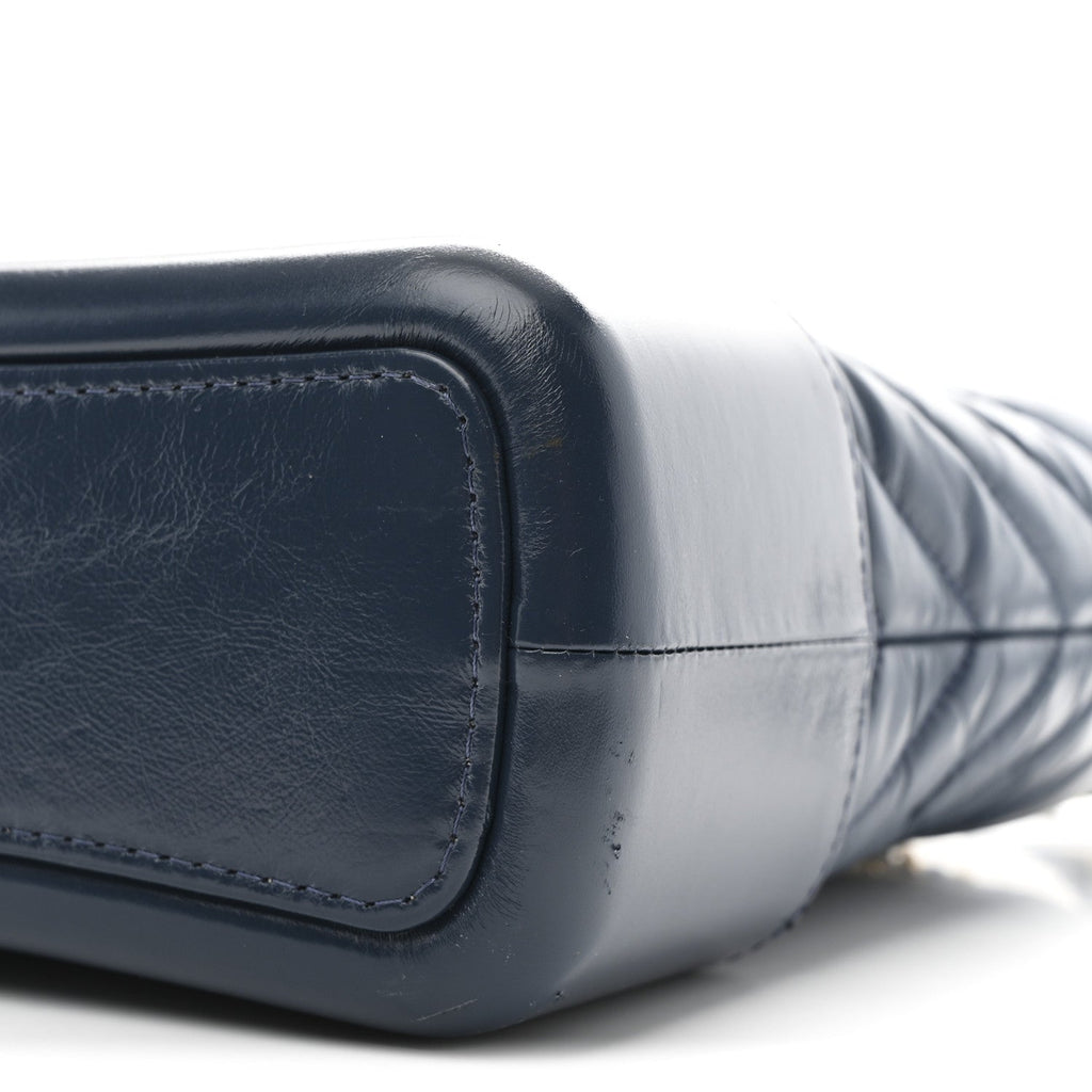 Aged Calfskin Chevron Quilted Medium Gabrielle Hobo Blue