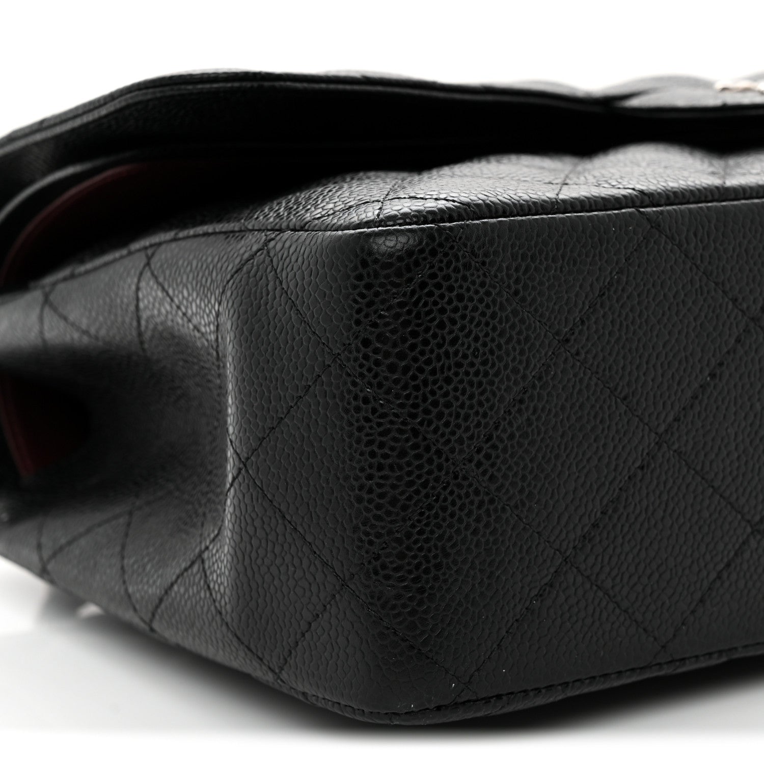 Caviar Quilted Jumbo Double Flap Black