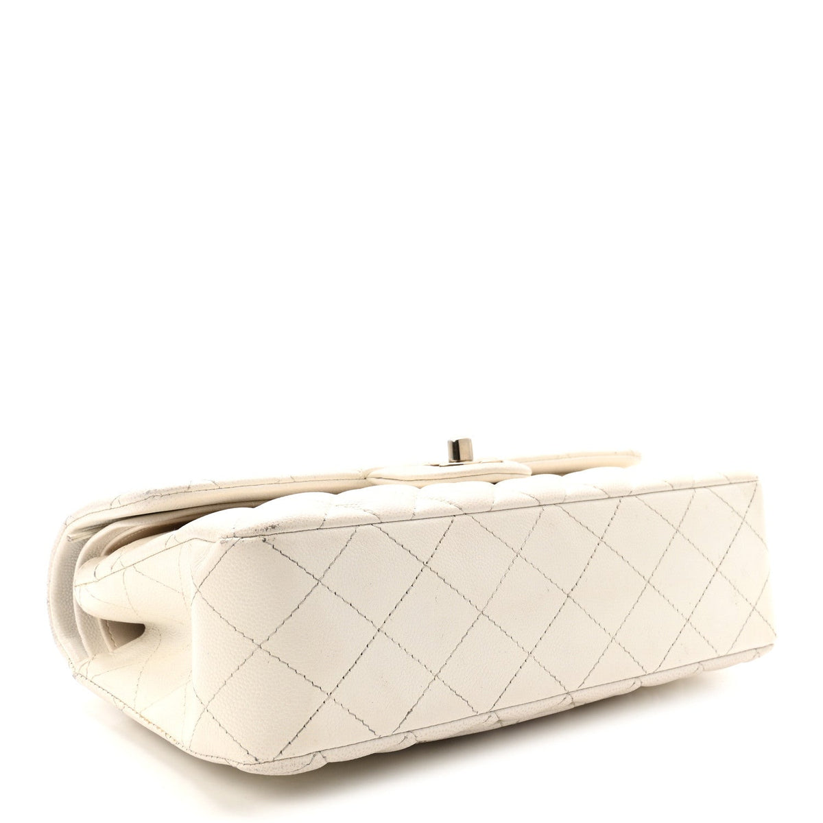 Caviar Quilted Small Double Flap White