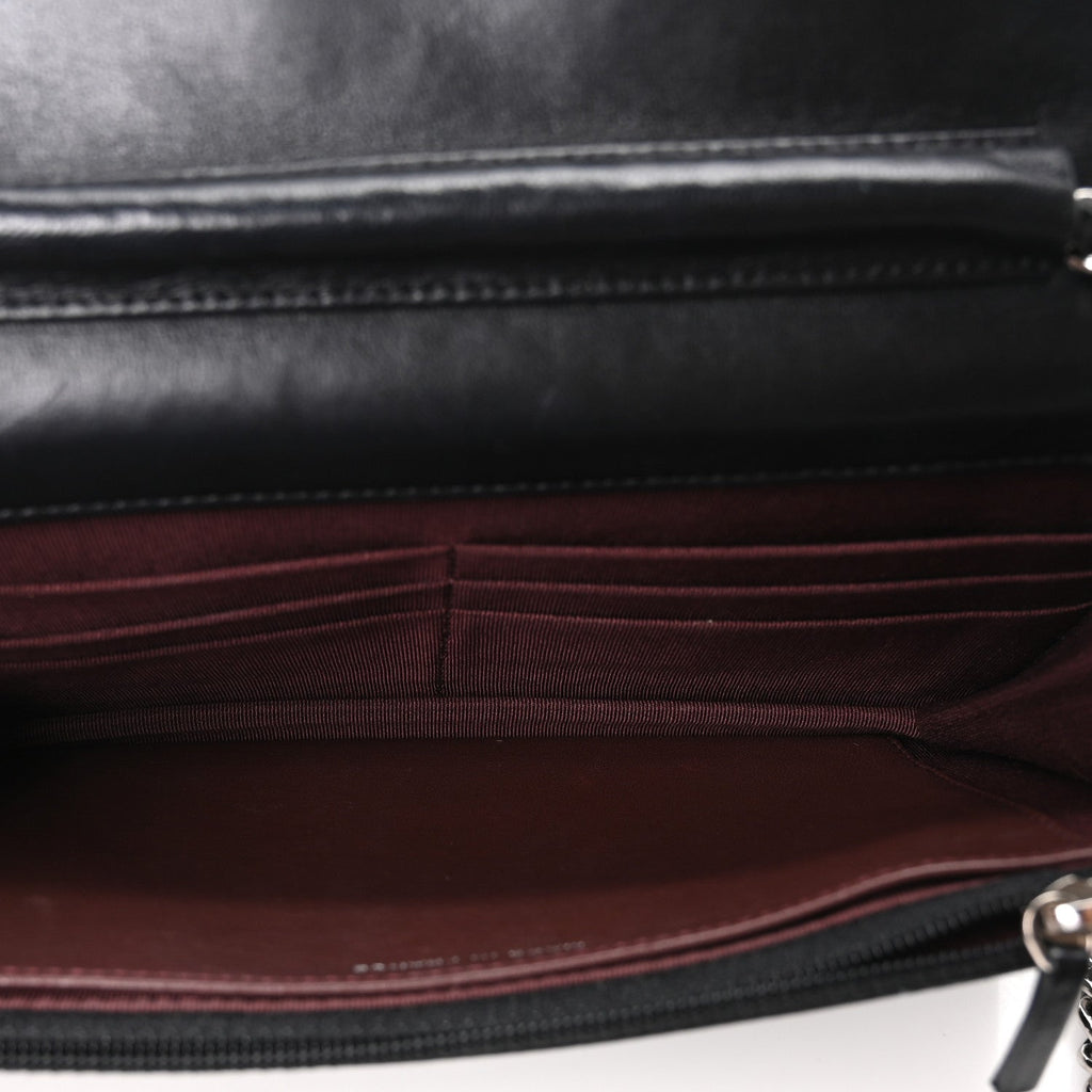 Lambskin Quilted Wallet On Chain WOC Black
