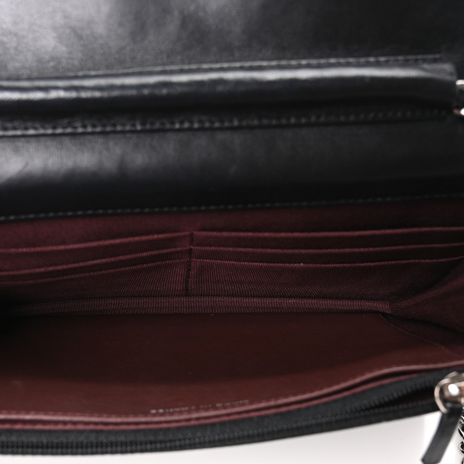 Lambskin Quilted Wallet On Chain WOC Black