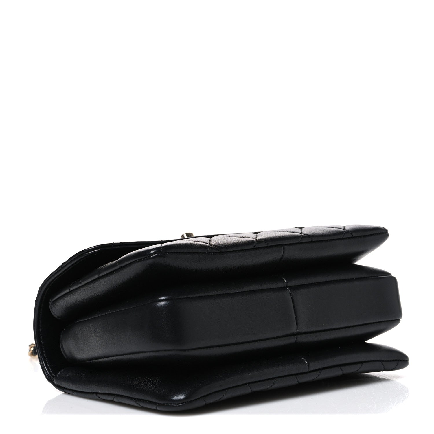Lambskin Quilted Mini Trendy CC Dual Handle Flap Bag Black